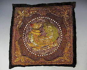 Embroidered Phoenix Kalaga Tapestry Myanmar Burma