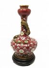 Old Chinese Cloisonne Vase with Bronze Dragon