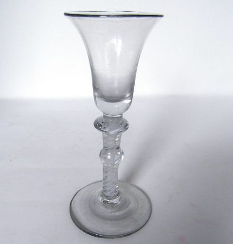 Georgian Double Knopped Double Series Air Twist Wine Glass c1750