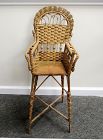 Antique Victorian Woven Reed and Wicker Doll High Chair