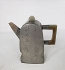 Chinese Qing Dy Yixing Clay Lined Pewter Teapot Signed