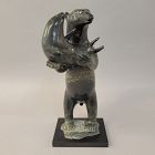 Inuit Standing Polar Bear With Seal Sculpture by Henry Evaluardjuk