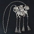 Chinese Ethnic Minority Silver Necklace with Kylin