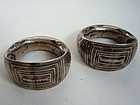 Pair of Oman Silver Niello Bracelets