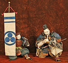 Edo Period Ningyo of Takenouchi no Sukune and Attendant