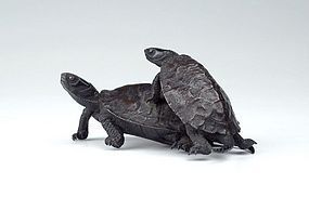 19th Century Bronze Sculpture of a Turtle Couple