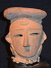 Rare Japanese Haniwa Clay Bust of a Young Wealthy Woman