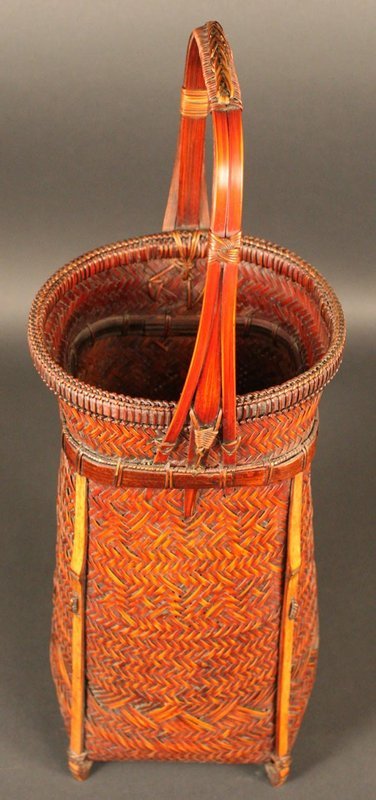 Japanese Antique Fishing Basket signed by Kazuhiro