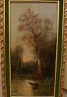 Antique Hungarian  landscape oil painting signed circa 1900