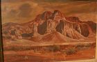 PAUL LAURITZ (1889-1975) plein air painting of Arizona desert mountains by California well listed artist