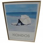 GREGORY KONDOS (1923-) California contemporary art pencil signed poster of beach scene for 1987 exhibition