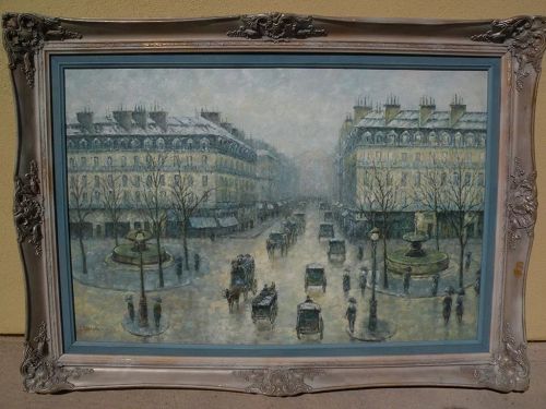 G. SHERMAN contemporary impressionist painting classic Paris street scene by popular artist