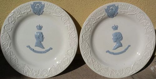 Royal family PAIR Elizabeth & George VI 1939 commemorative plates ltd