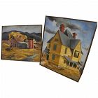 PAIR circa 1950 landscapes in American Scene style signed McKee