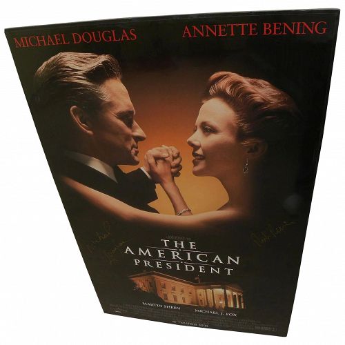 Michael Douglas and Rob Reiner signed movie poster for "The American President" 1995