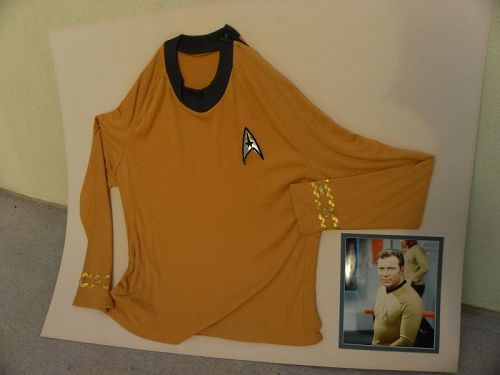 Star Trek vintage tunic shirt and William Shatner signed photograph