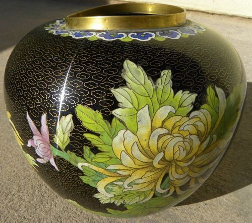 Cloisonne large pot or vase as-is condition Japanese or Chinese
