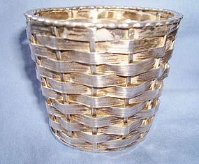 Small Sterling Taxco Mexico Signed  Weave Basket ALL HALLMARKS