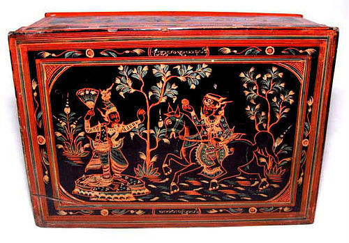 Burmese Lacqured Table Chest - Late 19th Century