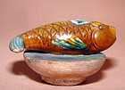 Chinese Ming Fish Pottery Figure - 15th century