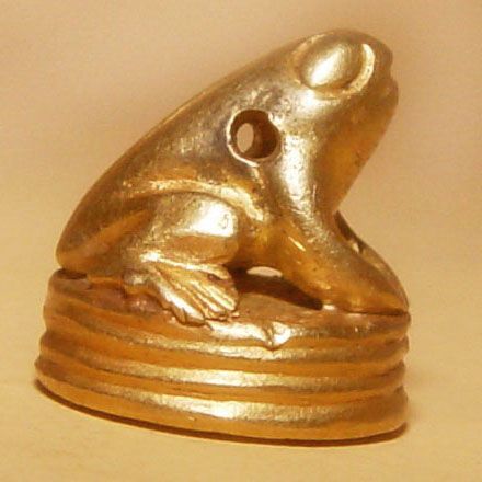 Ancient Pyu Solid Gold Frog Pendant 100 - 500 AD