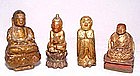 Four Chinese Gilded Wooden Holy Statues- Ming-Qing