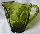 Coin Olive Green Pitcher Fostoria Glass Company