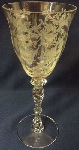 Byzantine Crystal Goblet 8.5" Tiffin Glass Company