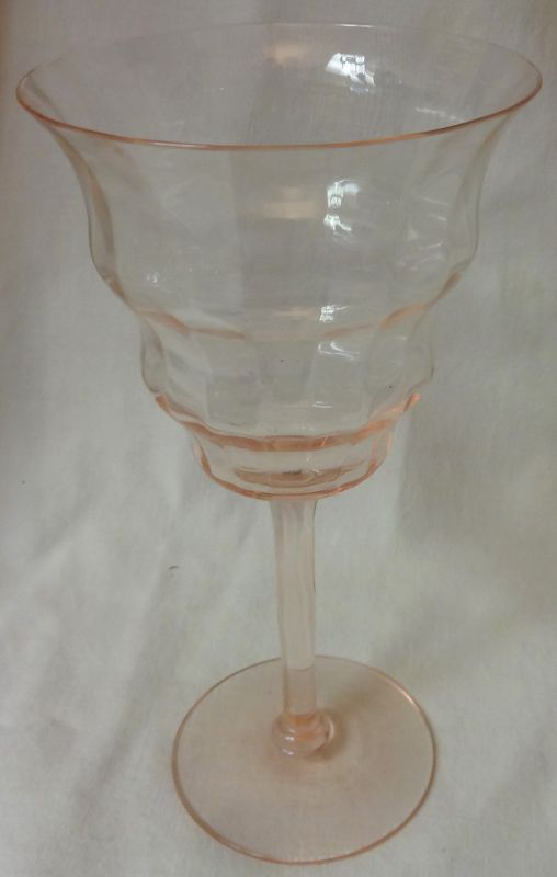 Goblet Pink 7.25&quot; Set of 6 Glass