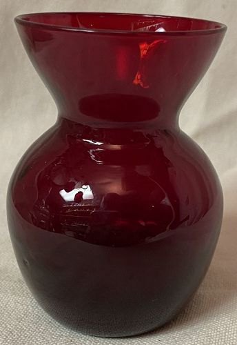 Party Vase Ruby Footed 3 1/8"