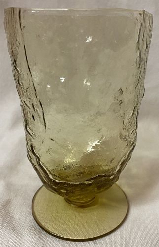 Crinkle Topaz Ice Tea Tumbler Footed 5.25" 13 oz Morgantown Glass