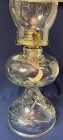EAPC Crystal Oil Lamp with Metal Threads Anchor Hocking Glass Company