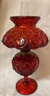 Moon and Star Red Miniature Oil Lamp 10" L G Wright