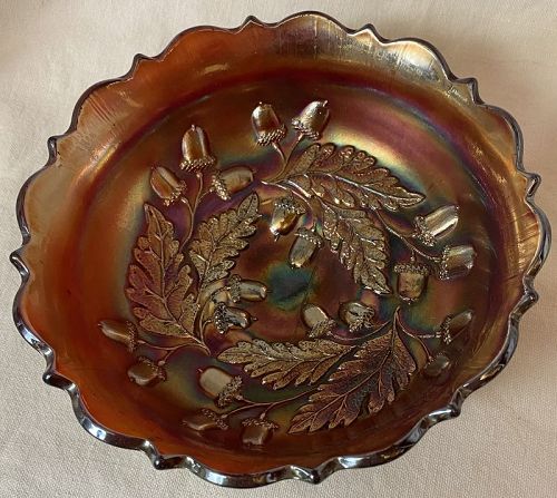 Acorn Red Bowl 6.25" Fenton Art Glass