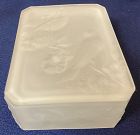 Birds Covered Box Crystal Frosted 4.5 x 3.25" Consolidated Glass
