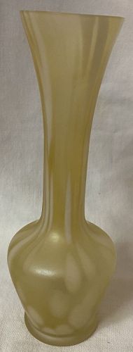 Bud Vase 8" Yellow and White