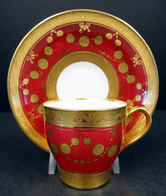 Formal Antique Minton Demitasse Cup & Saucer