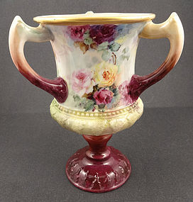 Fabulous Antique CAC Belleek Loving Cup with Roses