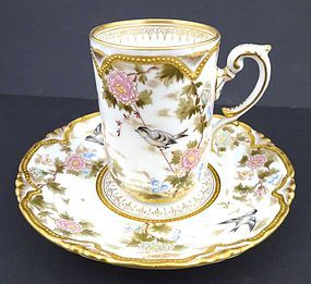 Antique Austrian Japanese-Style Chocolate Cup & Saucer