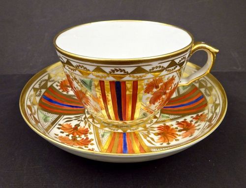 Coalport Tea Cup & Saucer, Brightly Colored