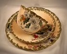 Antique Royal Worcester Cup, Saucer & Dessert Plate, French Enamel