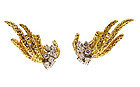 Vintage Cartier 18K Gold Platinum Diamond Earrings