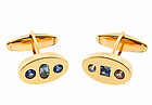 14K Gold & Fancy Colored Sapphire Cufflinks