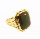 Art Deco Gentlemanâ€™s 14K Gold & Bloodstone Egyptian Revival Ring