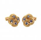 Boucheron 18K Gold & Blue Sapphire Knot Cufflinks