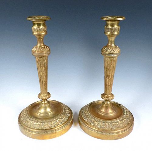 Louis XVI Style Bronze Dore Candlesticks
