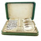 Paye & Baker Victorian Sterling Silver ORANGE Citrus Spoons Boxed Set