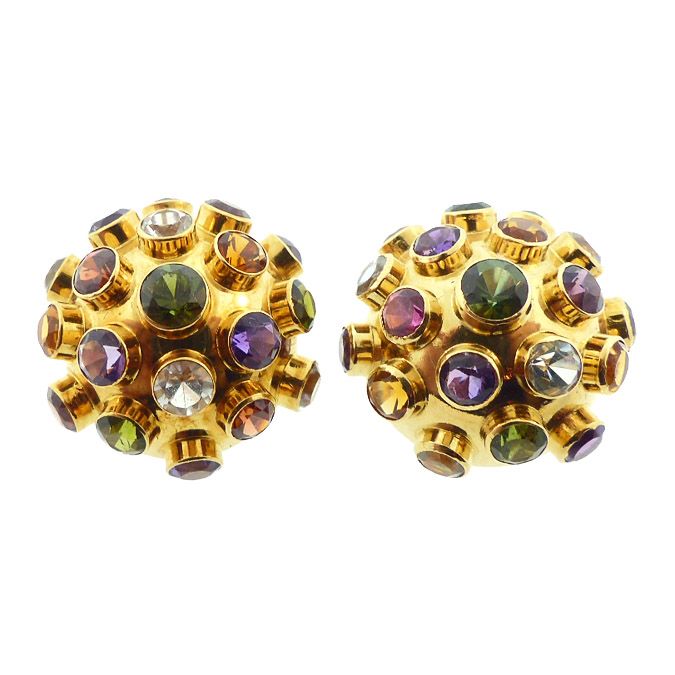 H Stern Sputnik 18K Gold & Multicolored Gemstone Earrings