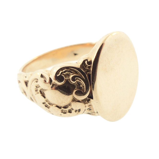 Art Nouveau 14K Gold Signet Ring