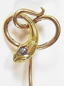Victorian 18K Gold & Sapphire Snake Stick Pin
